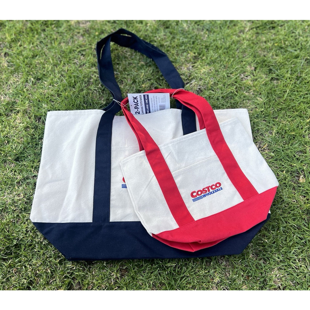 Costco Wholesale Canvas Tote Bag 
2 Large Mini Reusable Shopping Limited Japan